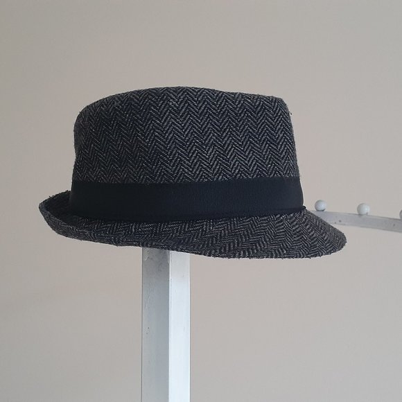 Toddler Fedora charcoal tweed black band - Picture 3 of 7